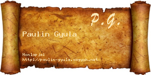 Paulin Gyula névjegykártya