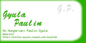 gyula paulin business card